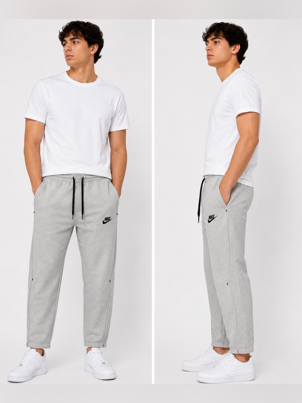 Nike Sweatpants Men’s Size Medium Gray Sportswear Open Hem Drawstring Athletic